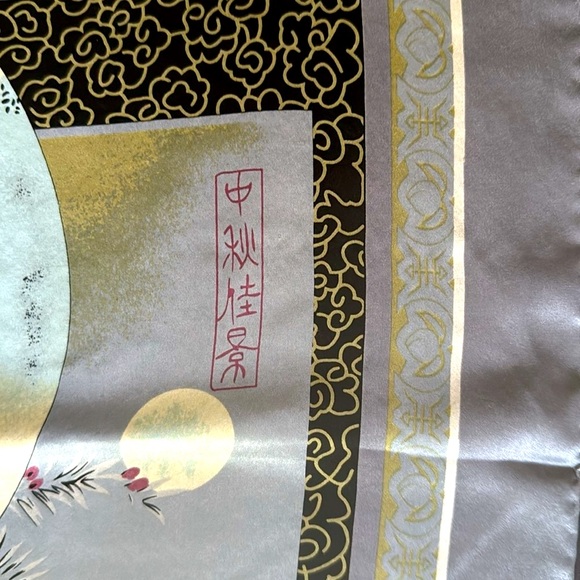 Large Japanese Pictorial Silk Scarf - Picture 15 of 17